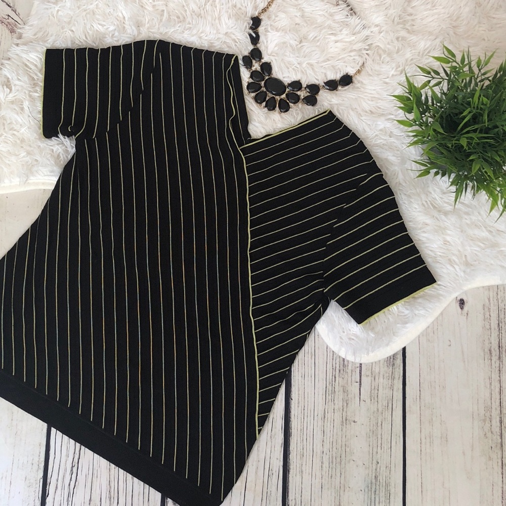 MISOOK Black and Green Striped Top - Picture 2 of 6